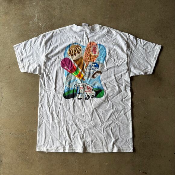 VINTAGE Y2K ICE CREAM TRUCK PROMO T-SHIRT KLONDIKE POPSICLE GRAPHIC MENS LARGE - Picture 3 of 5